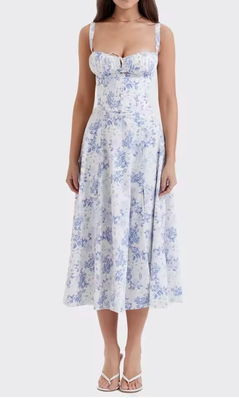Vestido Floral Corte de Cintura
