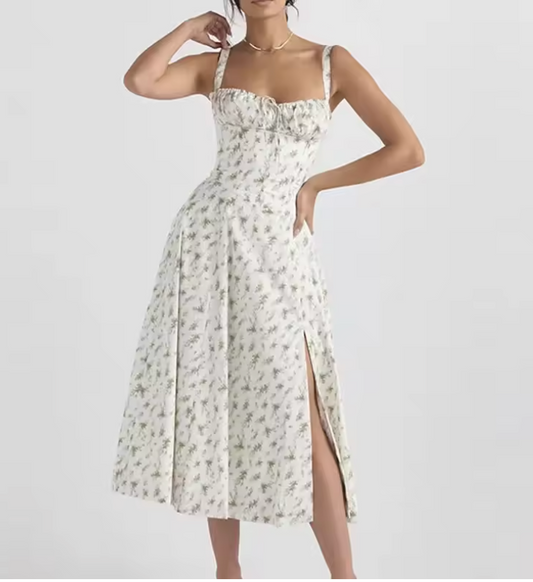 Vestido Floral Corte de Cintura