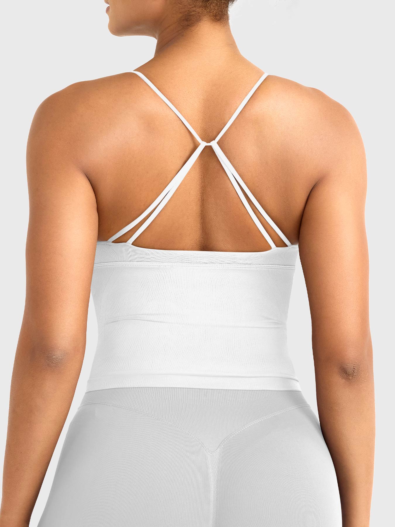 Camiseta sin mangas de corte largo con espalda descubierta