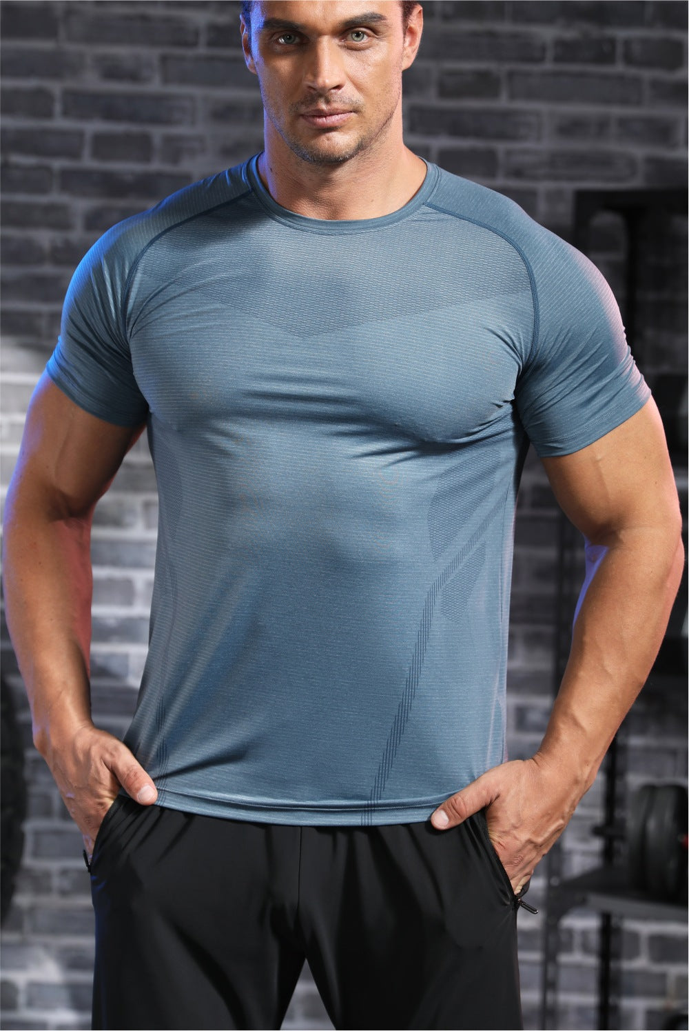 Men's Cool Touch Quick Dry Stretch Training T Shirt