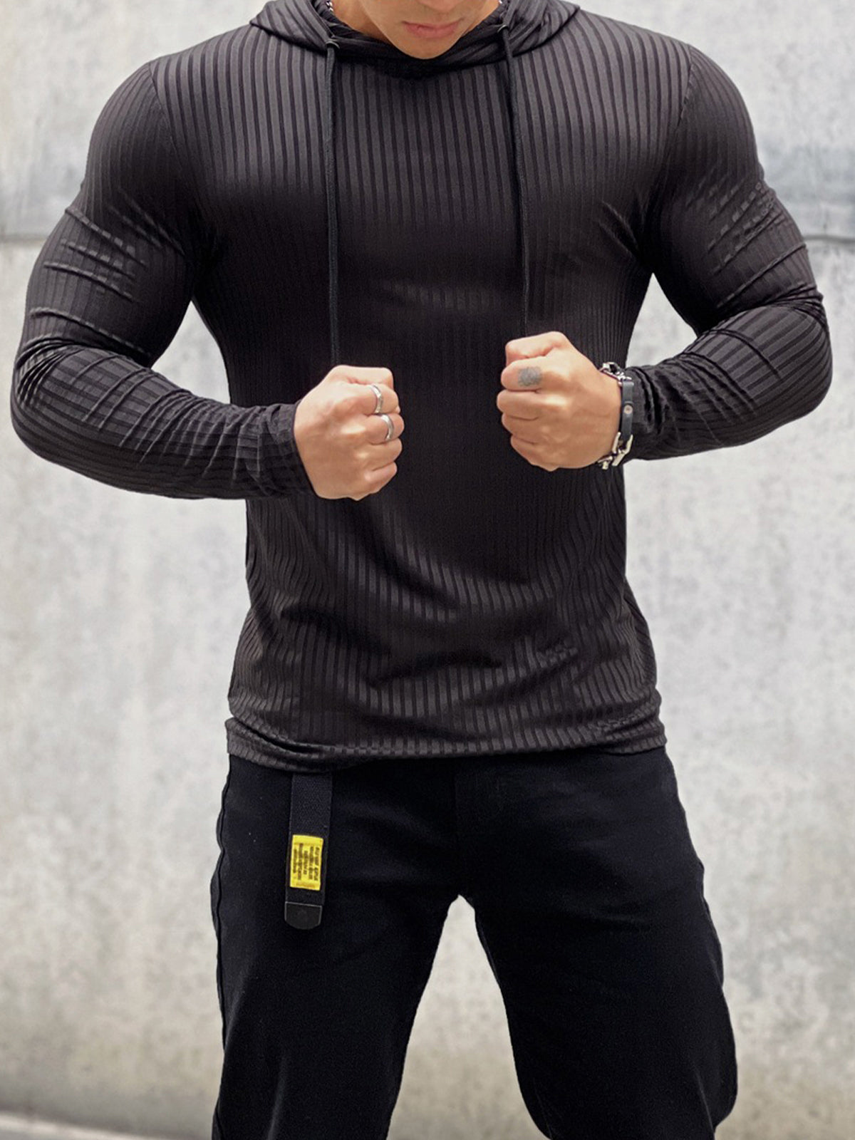 Stretch Rib Jersey Baselayer Hoodie