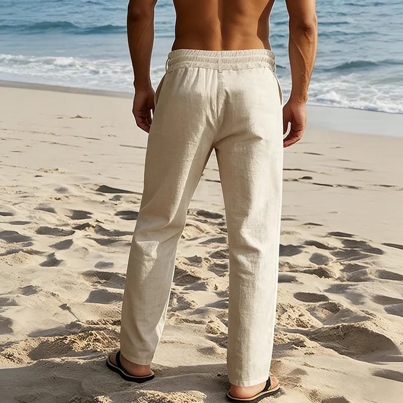Pantalones de playa elegantes de lino