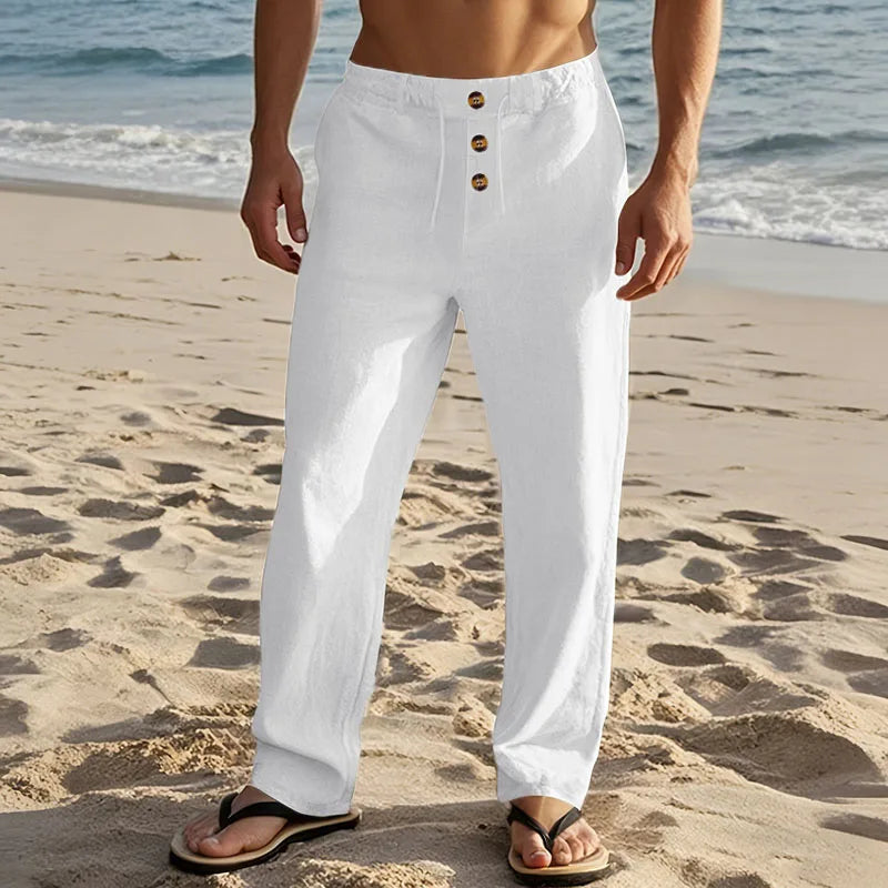 Pantalones de playa elegantes de lino