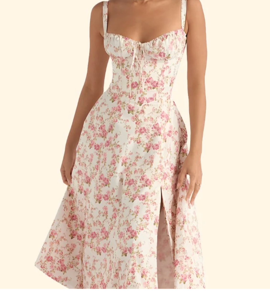 Vestido Floral Corte de Cintura