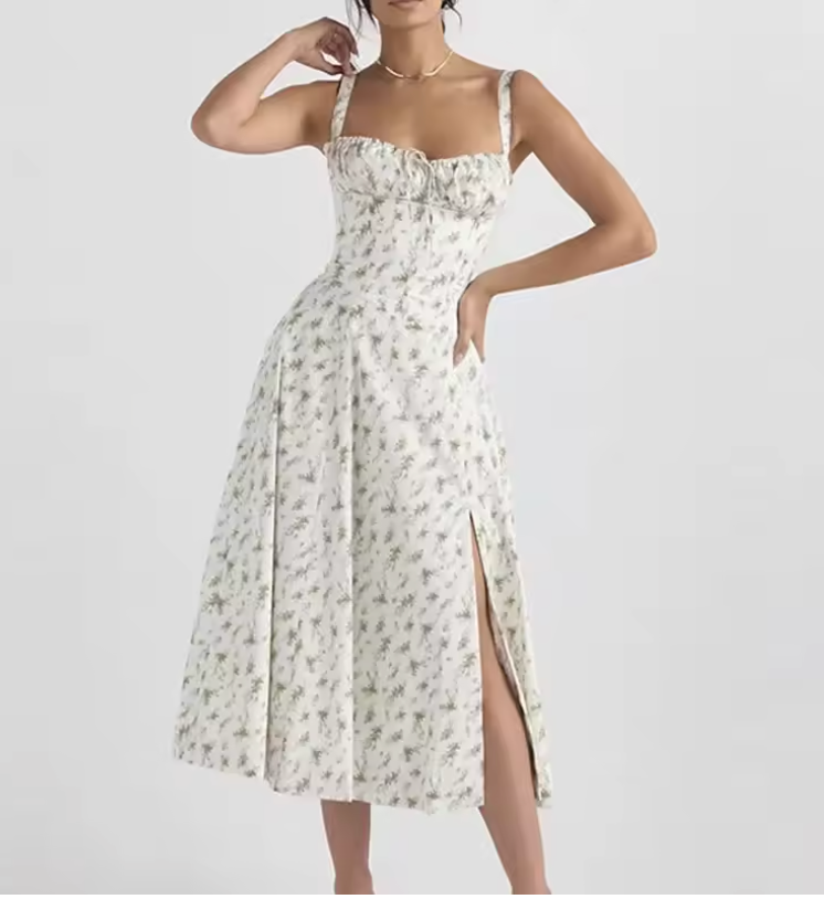 Vestido Floral Corte de Cintura