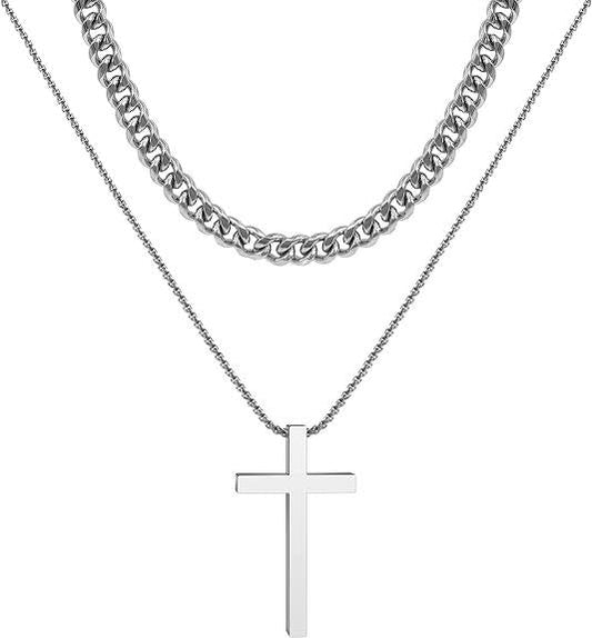 Conjunto de cadena y colgante con cruz de estilo cubano