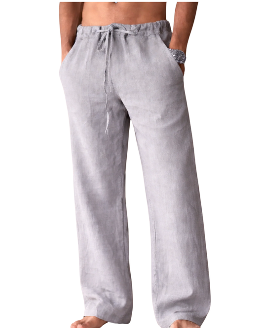 Pantalones informales de lino para hombre