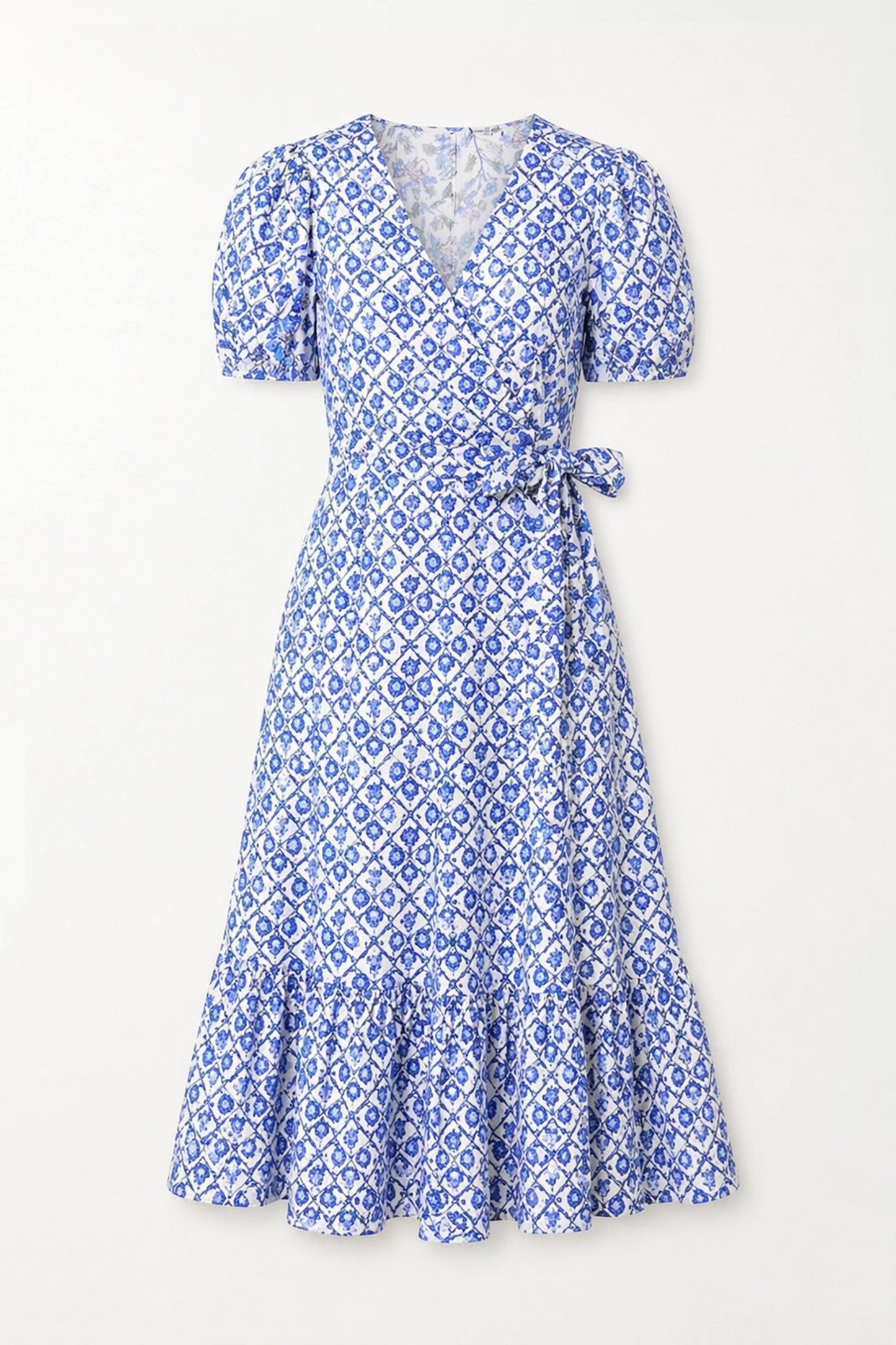 Vestido azul con estampado floral Cecile
