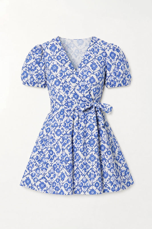 Vestido AZUL con flores de Melsva