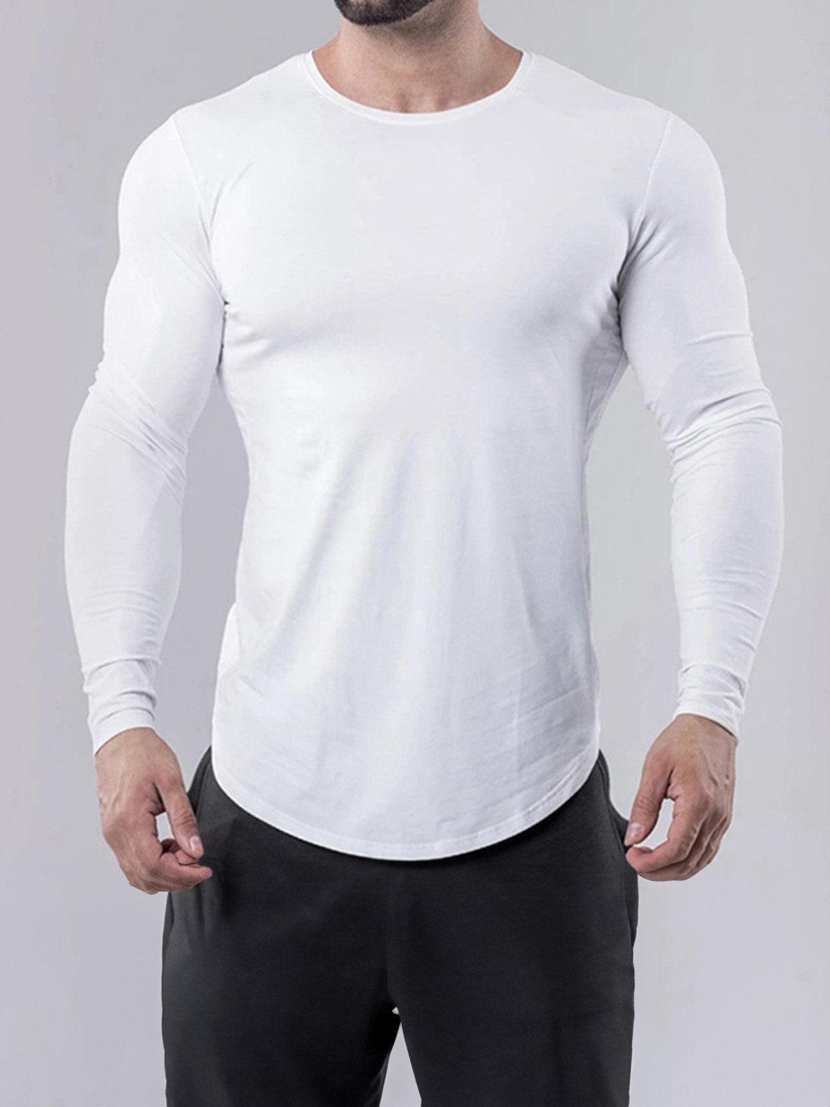 Crewneck Muscle Fit Long Sleeves T-shirt Baselayer