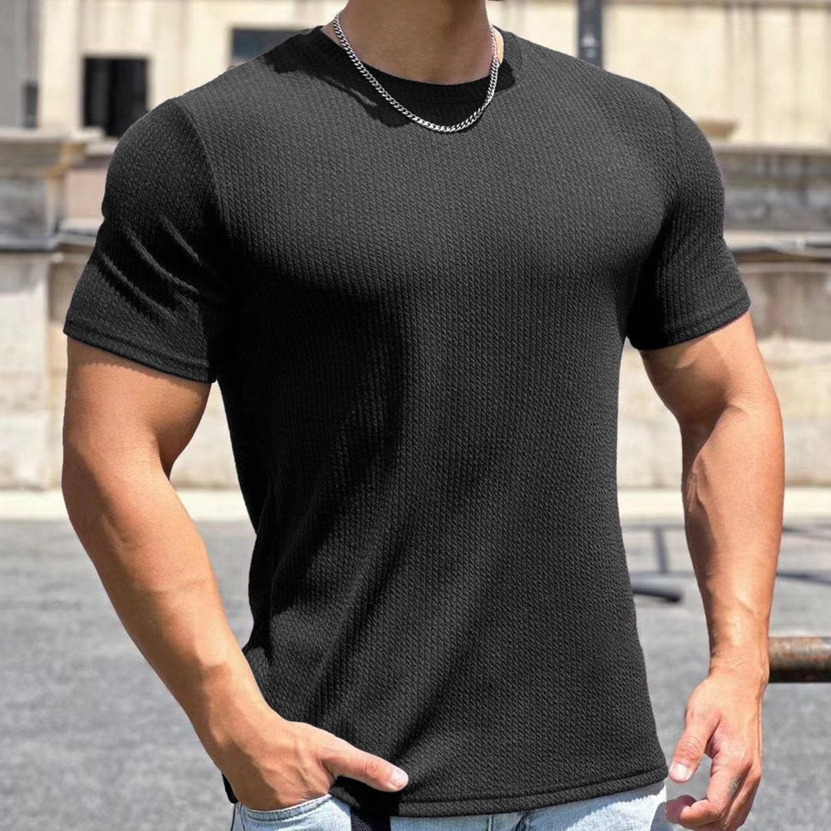 Snake Pattern Crew Neck T-Shirt