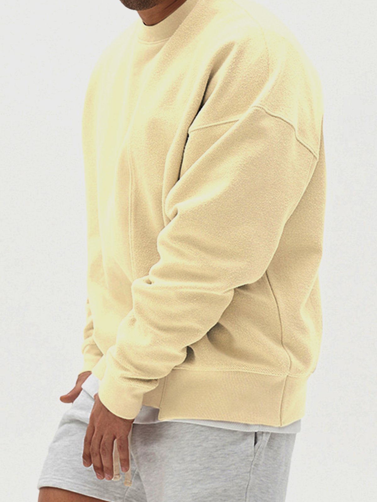 All Season Essential French Terry Patchwork Crew Sweatshirt( Final Restock)