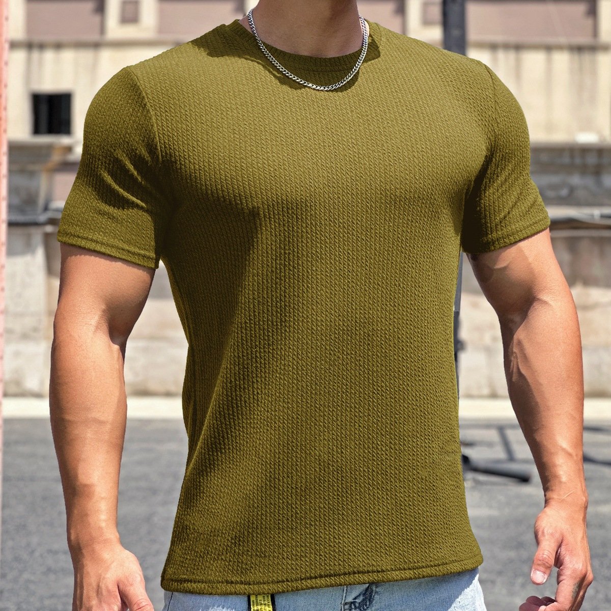 Snake Pattern Crew Neck T-Shirt