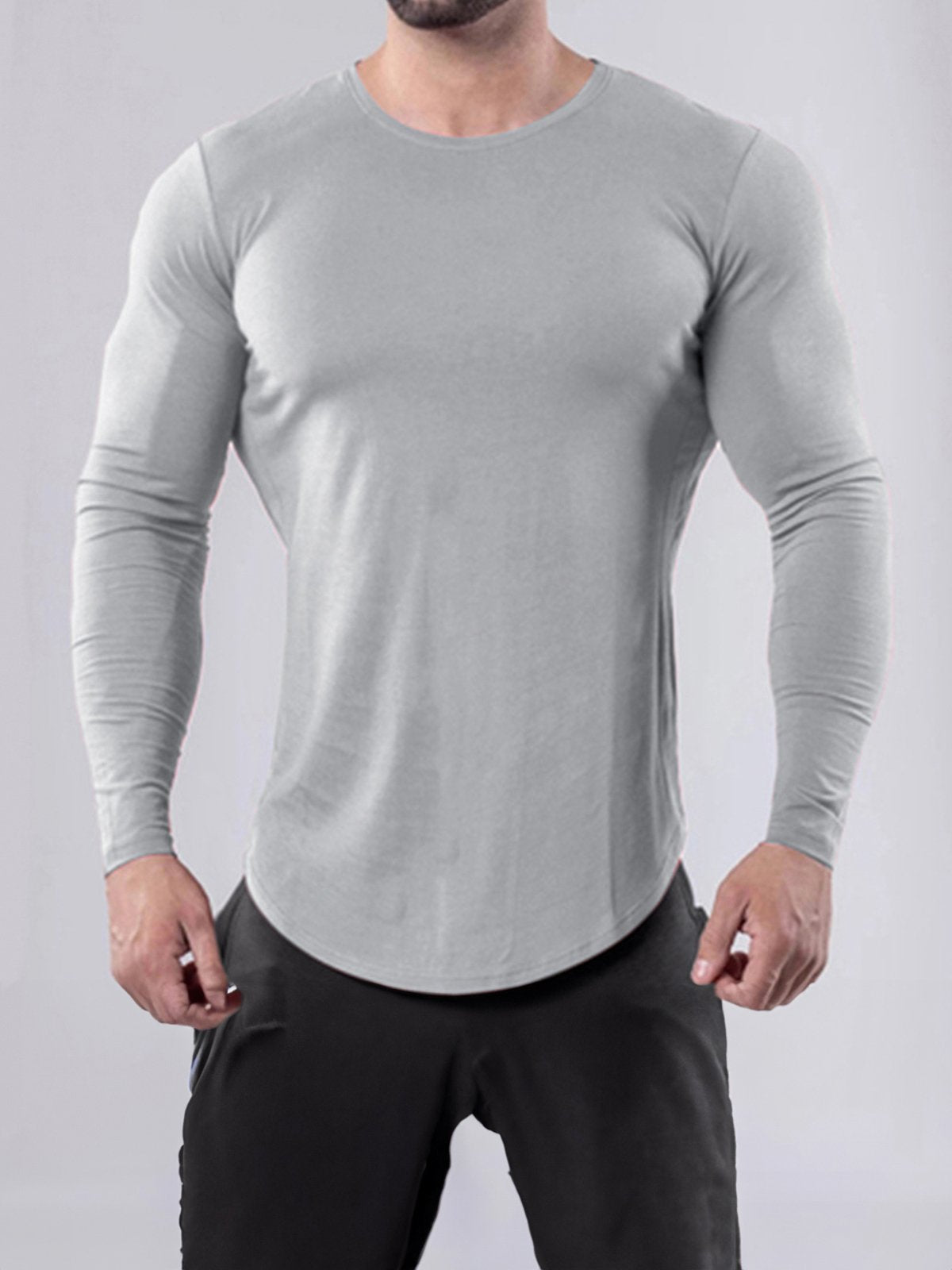 Crewneck Muscle Fit Long Sleeves T-shirt Baselayer
