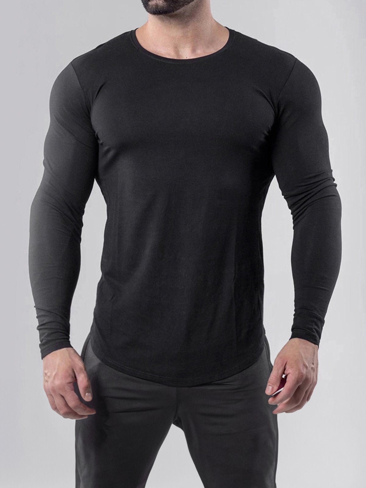 Crewneck Muscle Fit Long Sleeves T-shirt Baselayer