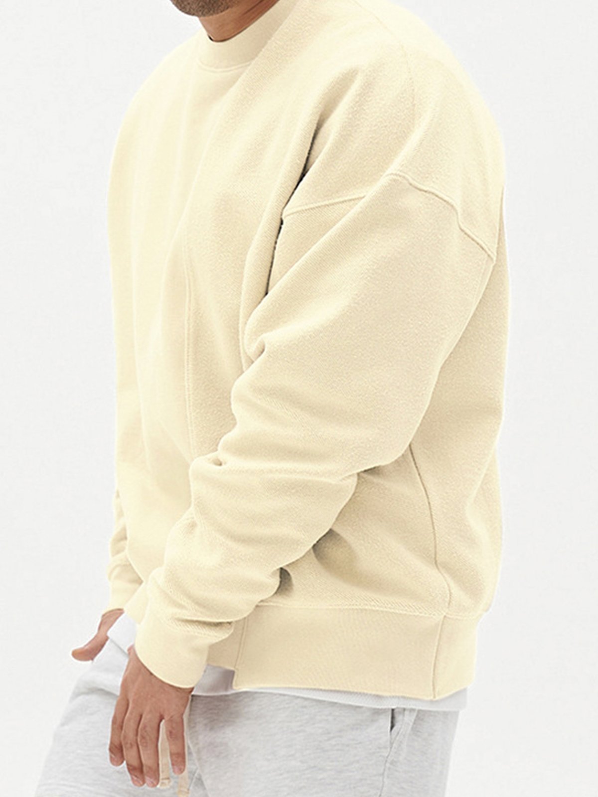 All Season Essential French Terry Patchwork Crew Sweatshirt( Final Restock)