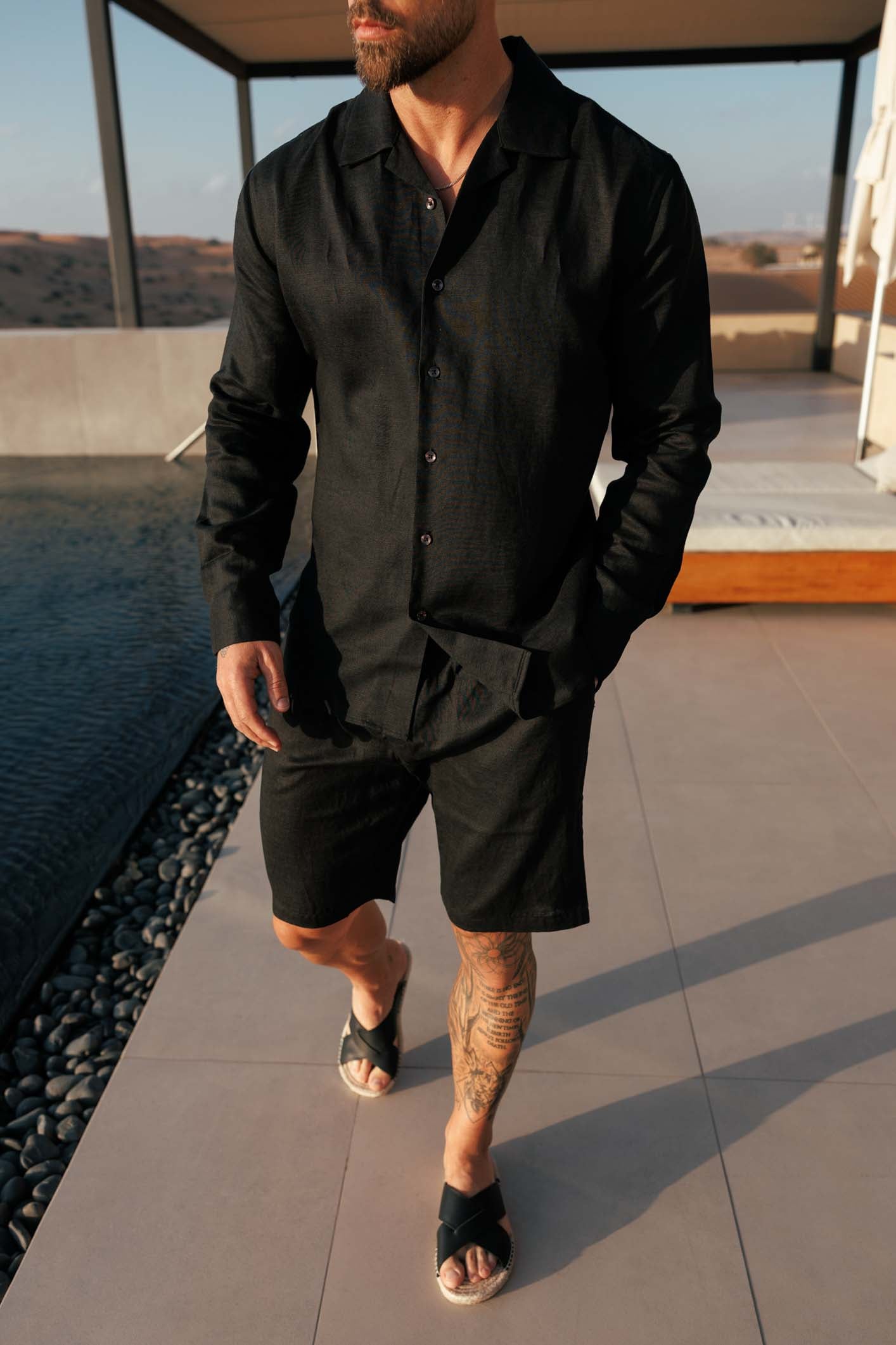 CAMISA DE LINO - NEGRA