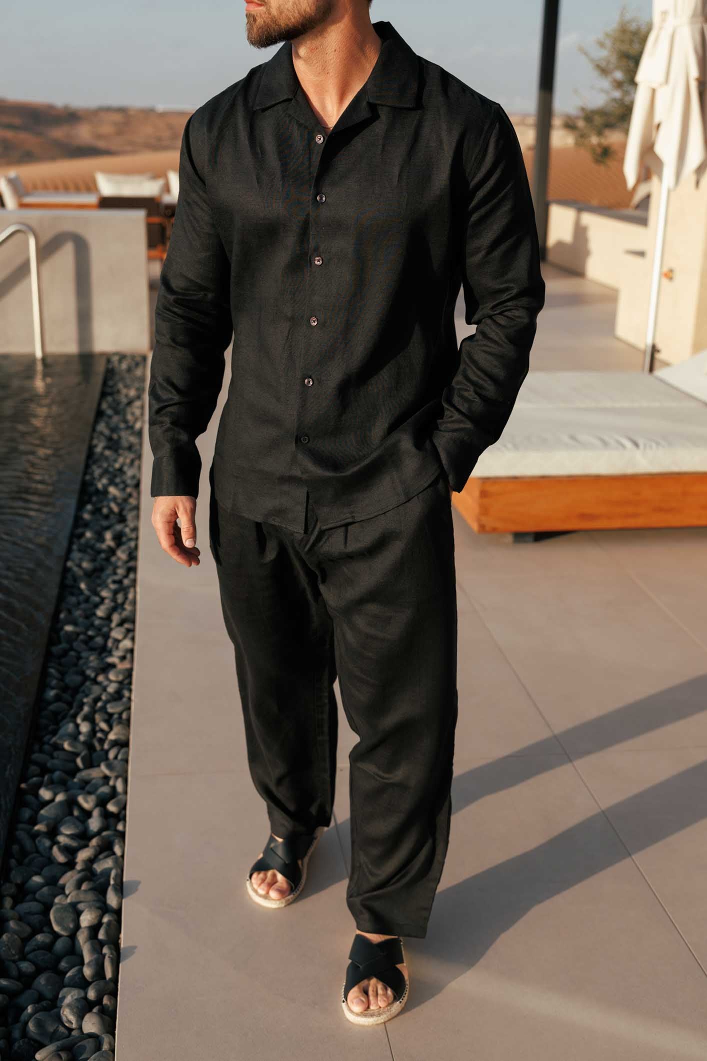 CAMISA DE LINO - NEGRA
