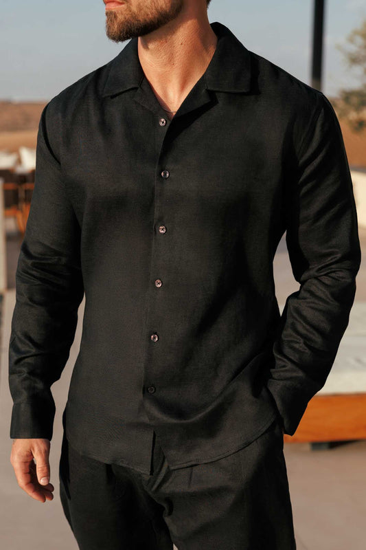 CAMISA DE LINO - NEGRA
