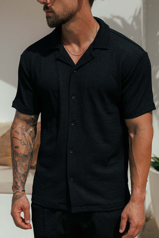 CAMISA CON TEXTURA - NEGRA