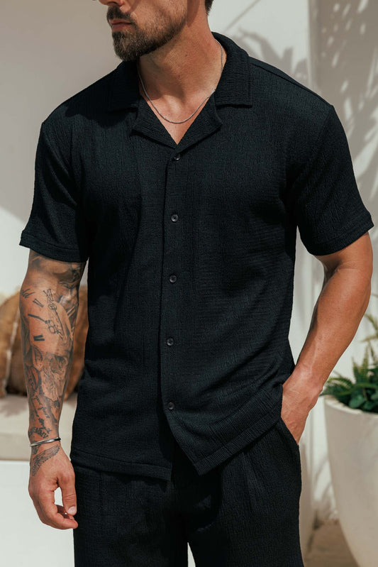 CAMISA CON TEXTURA - NEGRA