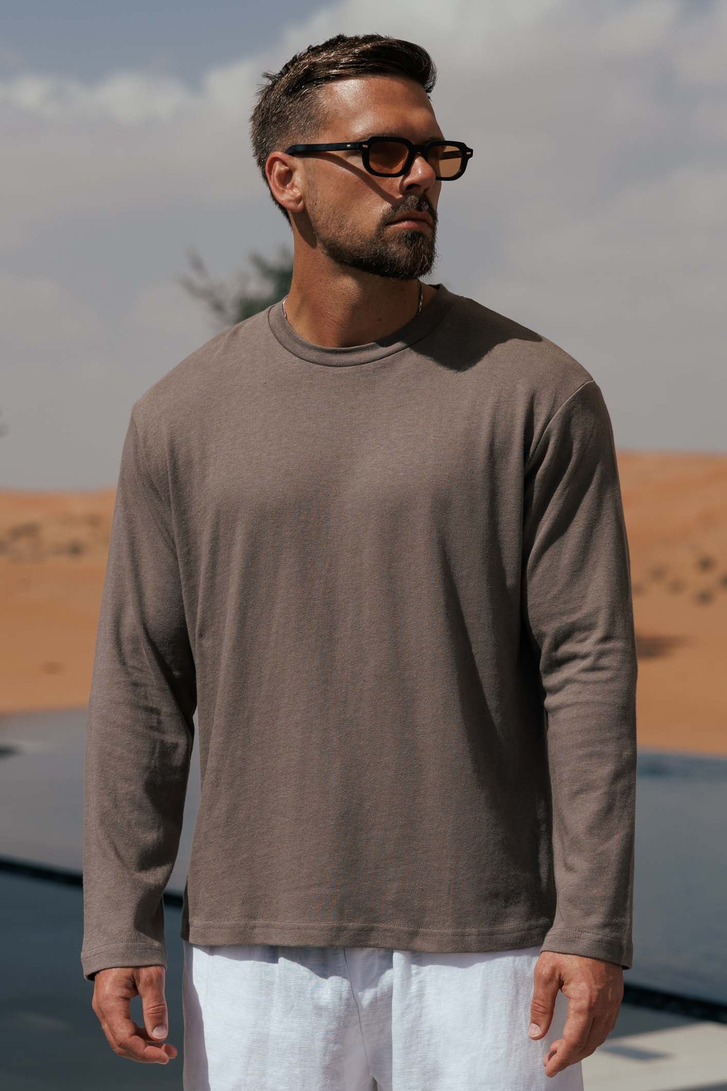 CAMISETA CORTA DE LINO - OAK