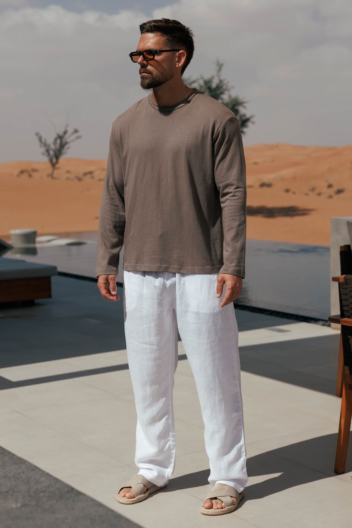 CAMISETA CORTA DE LINO - OAK