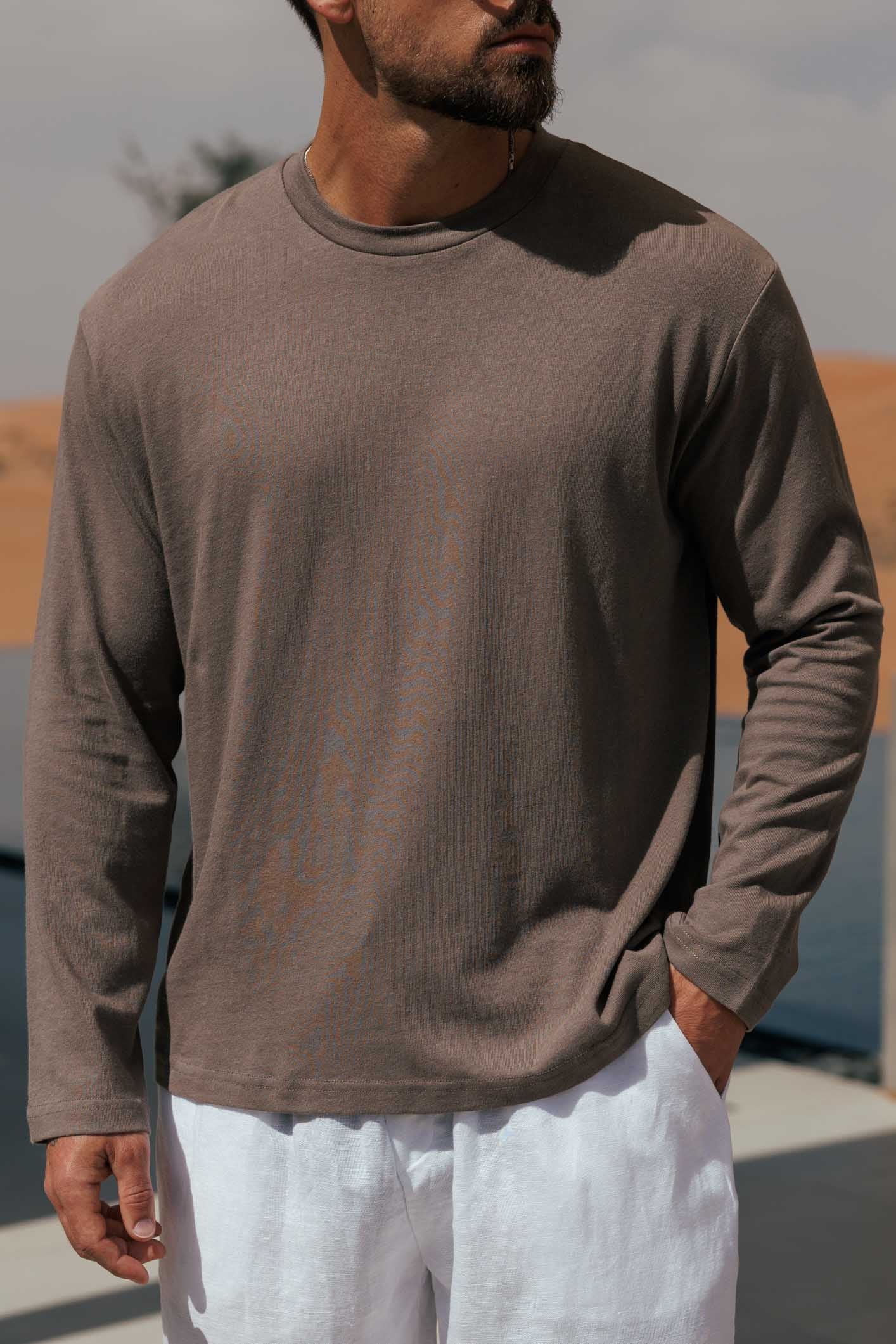 CAMISETA CORTA DE LINO - OAK