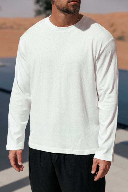 CAMISETA CORTA DE LINO - BLANCA