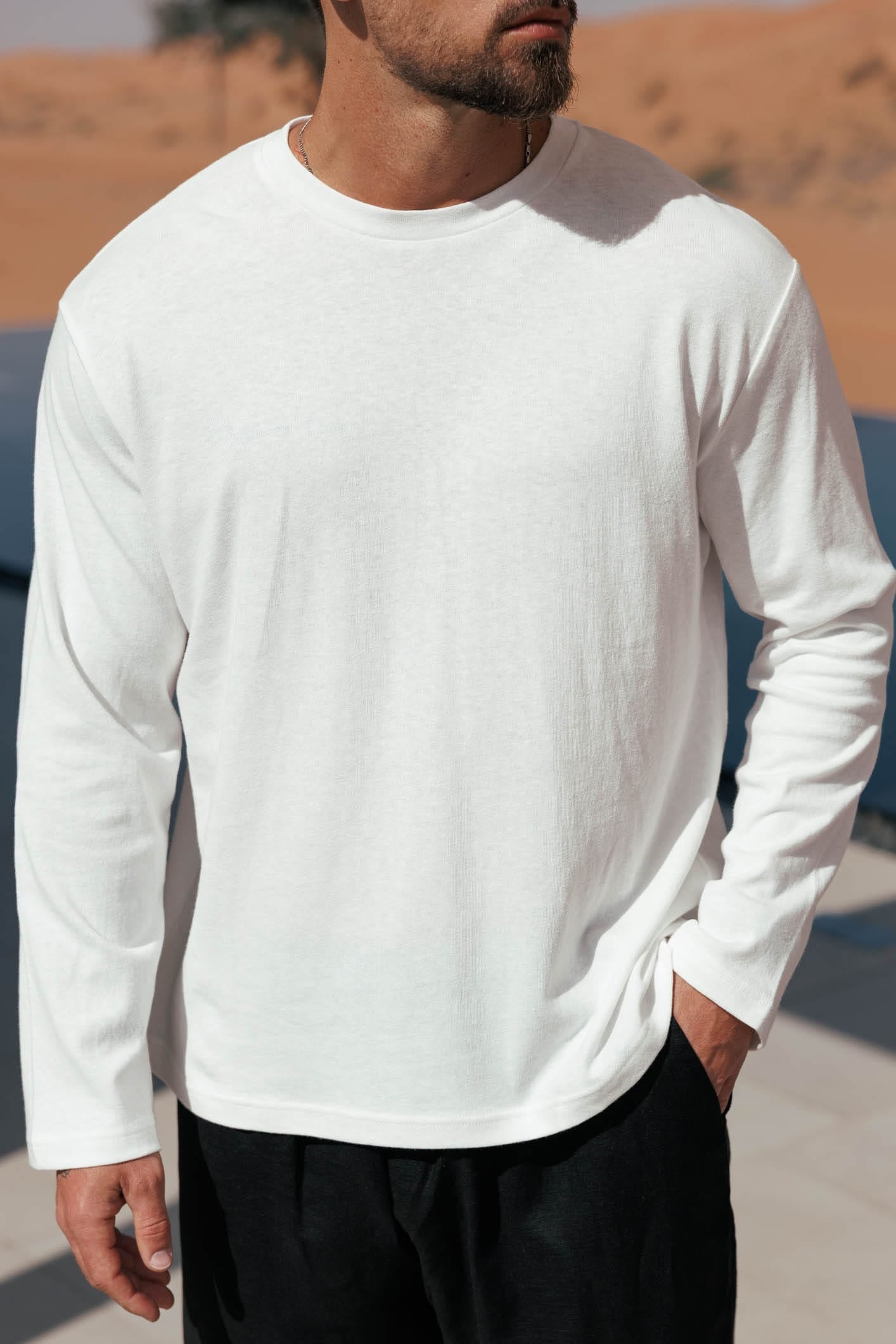 CAMISETA CORTA DE LINO - BLANCA