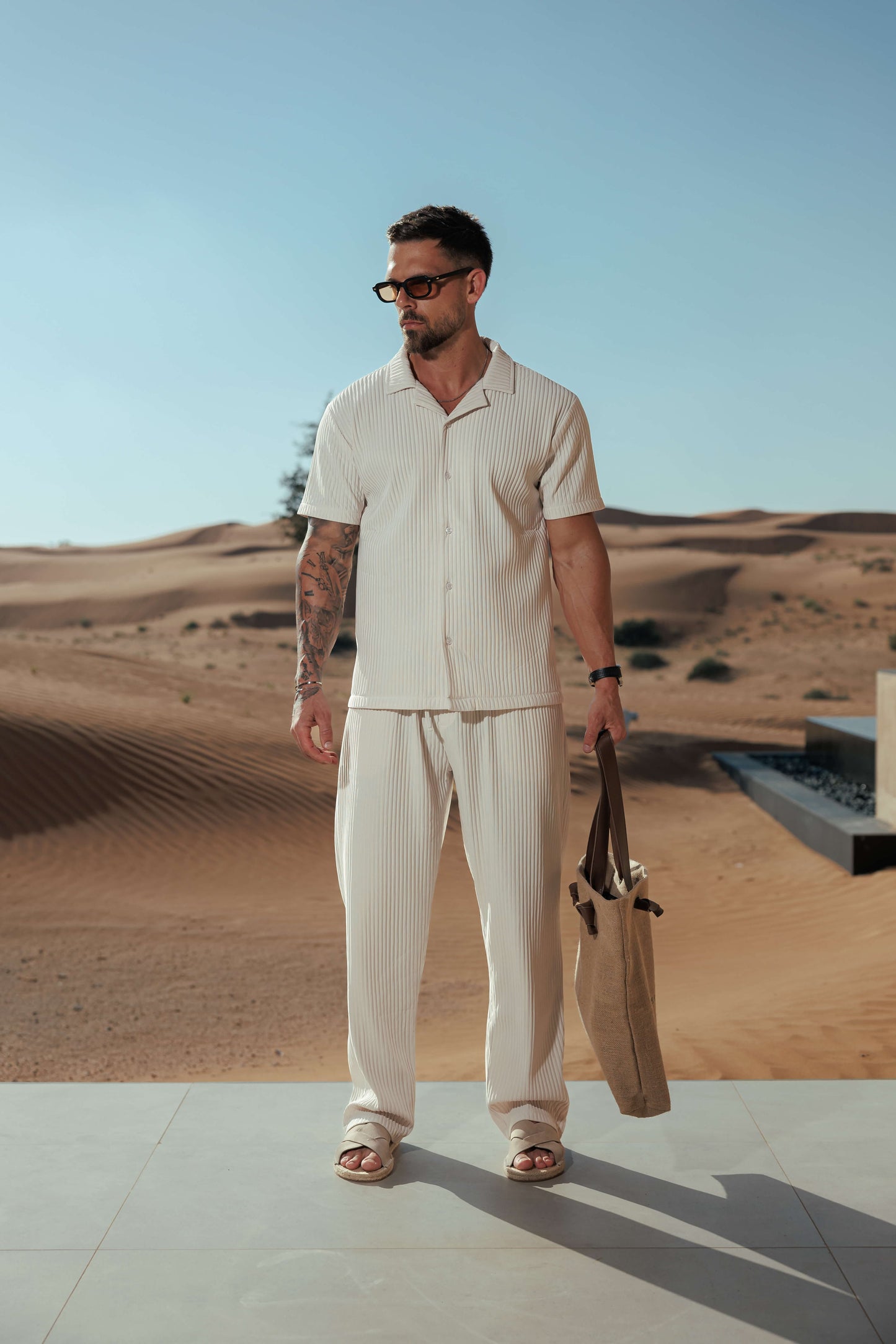 PANTALÓN DE PLIEGUES - Beige