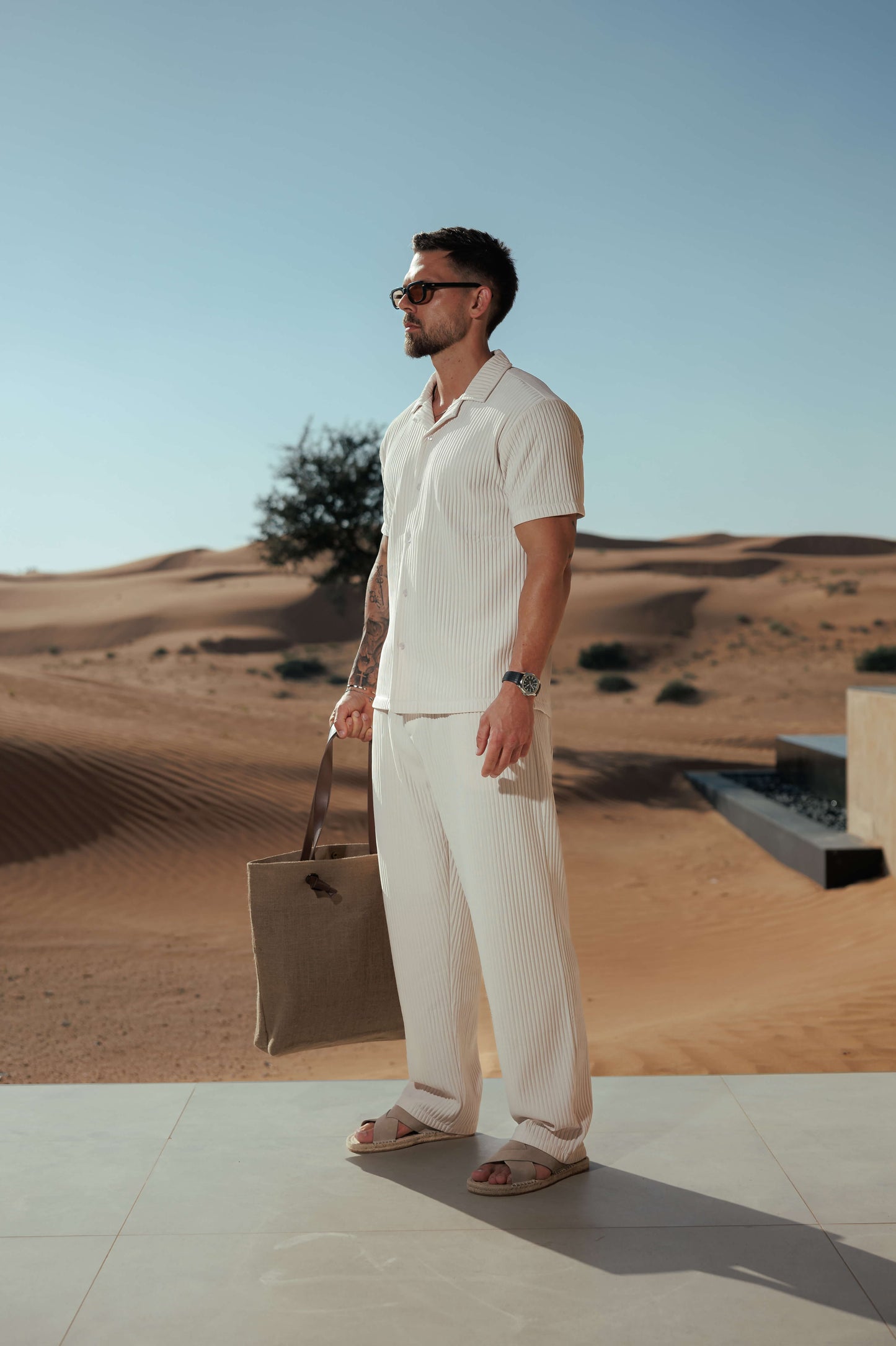 PANTALÓN DE PLIEGUES - Beige