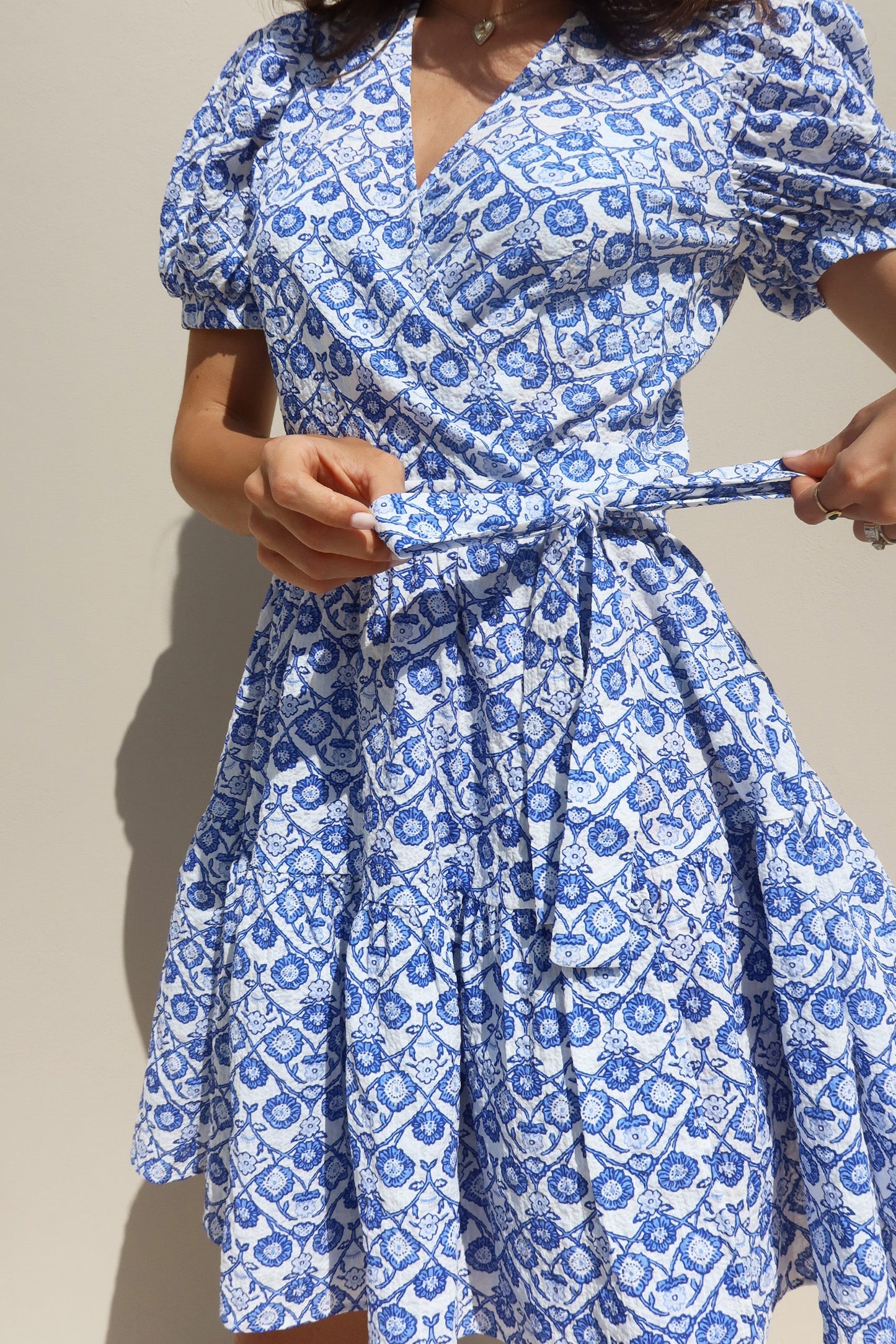 Vestido AZUL con flores de Melsva