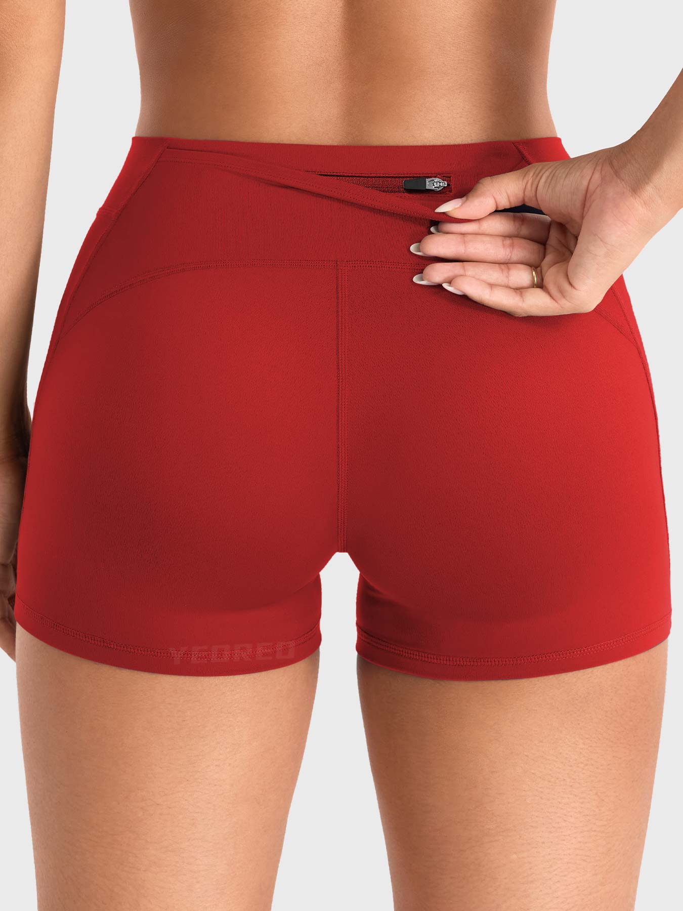 Pantalones cortos de talle bajo con bolsillo trasero con cremallera