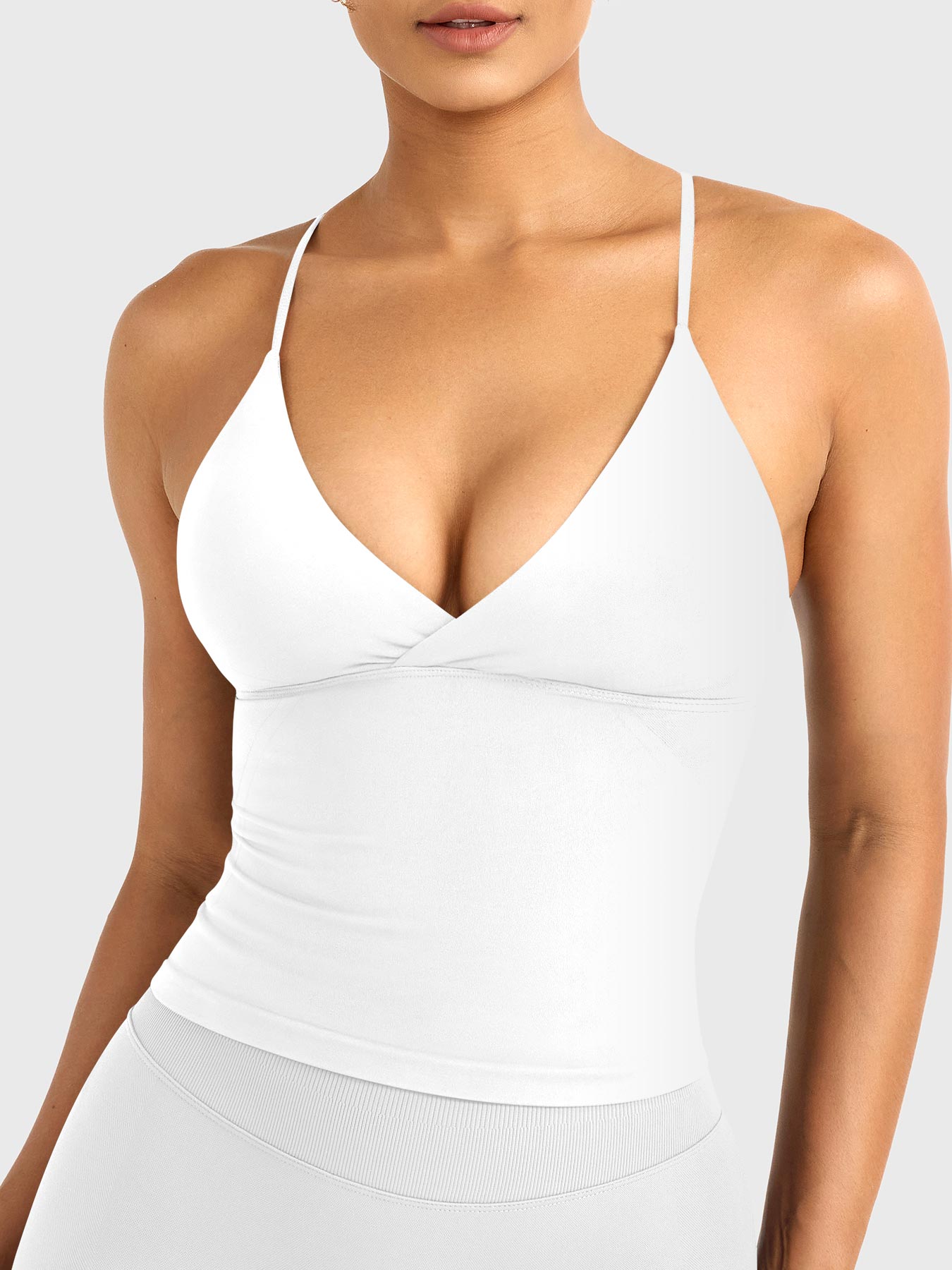 Camiseta sin mangas de corte largo con espalda descubierta