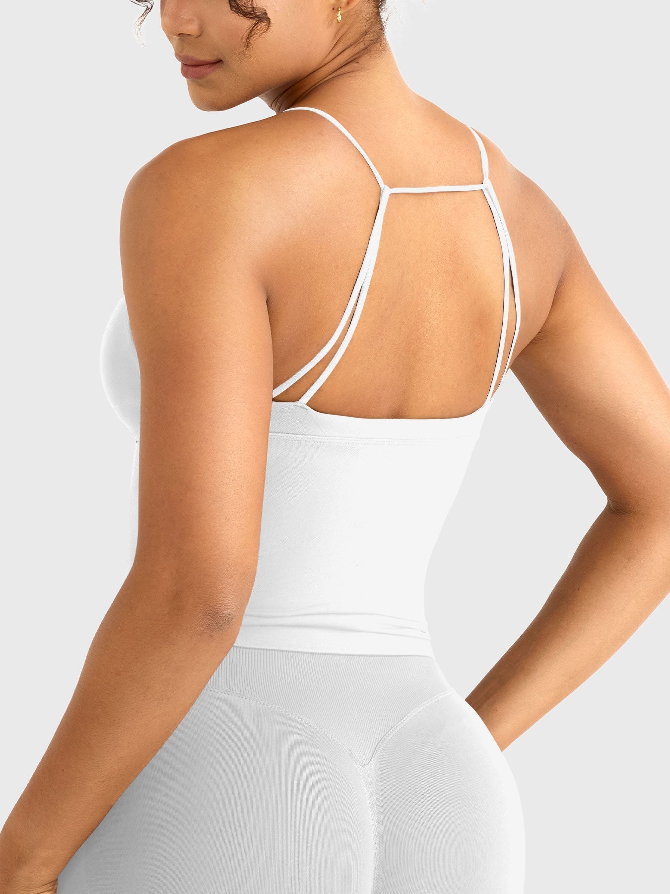Camiseta sin mangas de corte largo con espalda descubierta